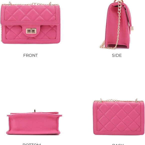 Small Quilted Crossbody Bag, Trendy Designer Mini Shoulder Bag, Phone Wallet Pur - Picture 4 of 6